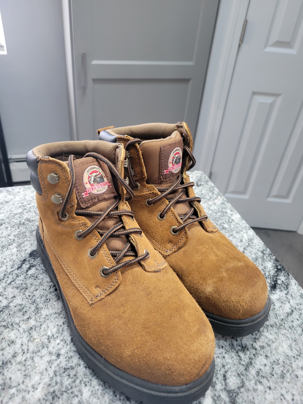 Brahma Boots Brown Suede Work Boots